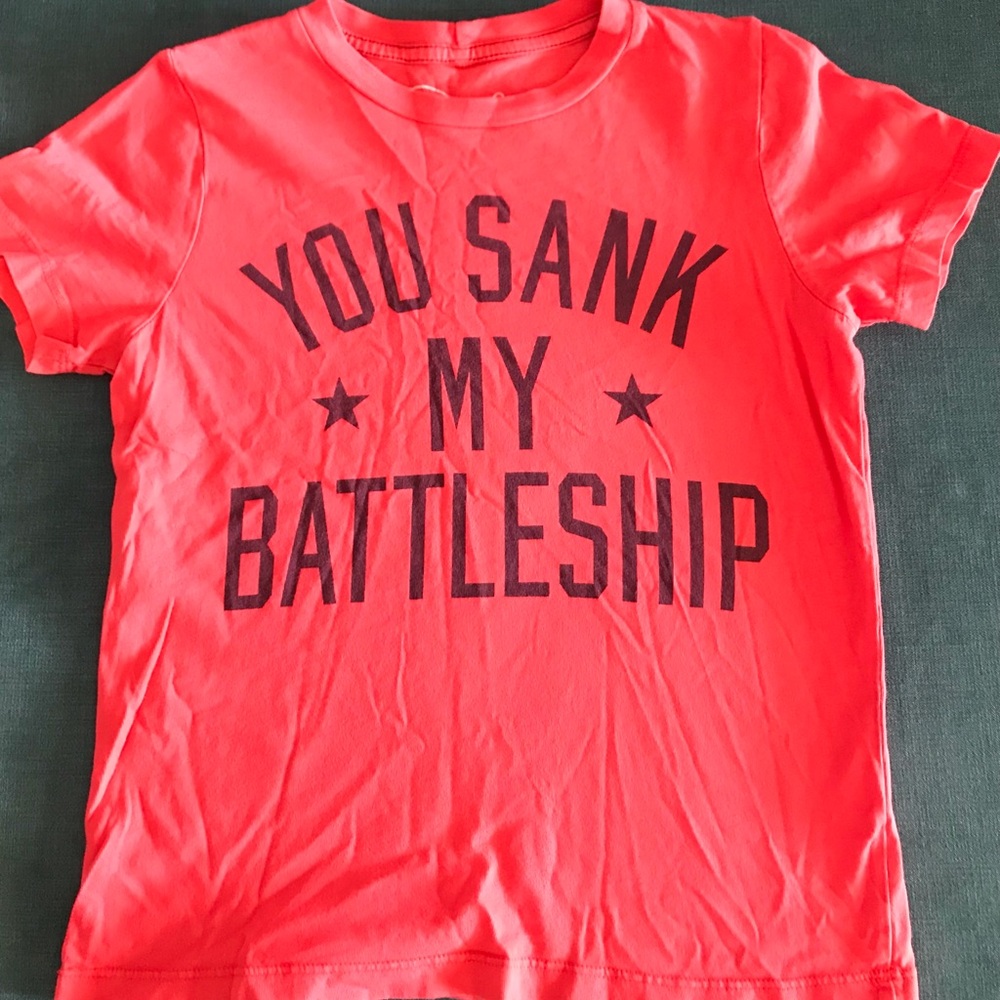 Kids Graphic Tee - 'You Sank My Battleship' Red Shirt Size 6/7